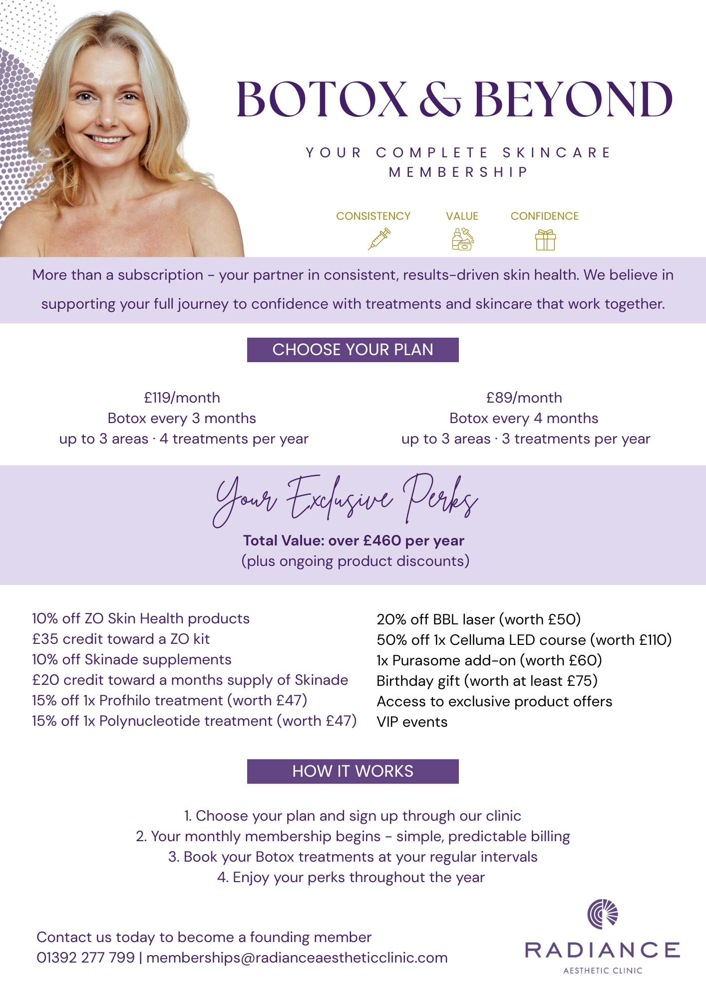 Botox & Beyond Memberships | radianceaestheticclinic.com